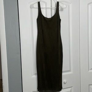 Green suede dress